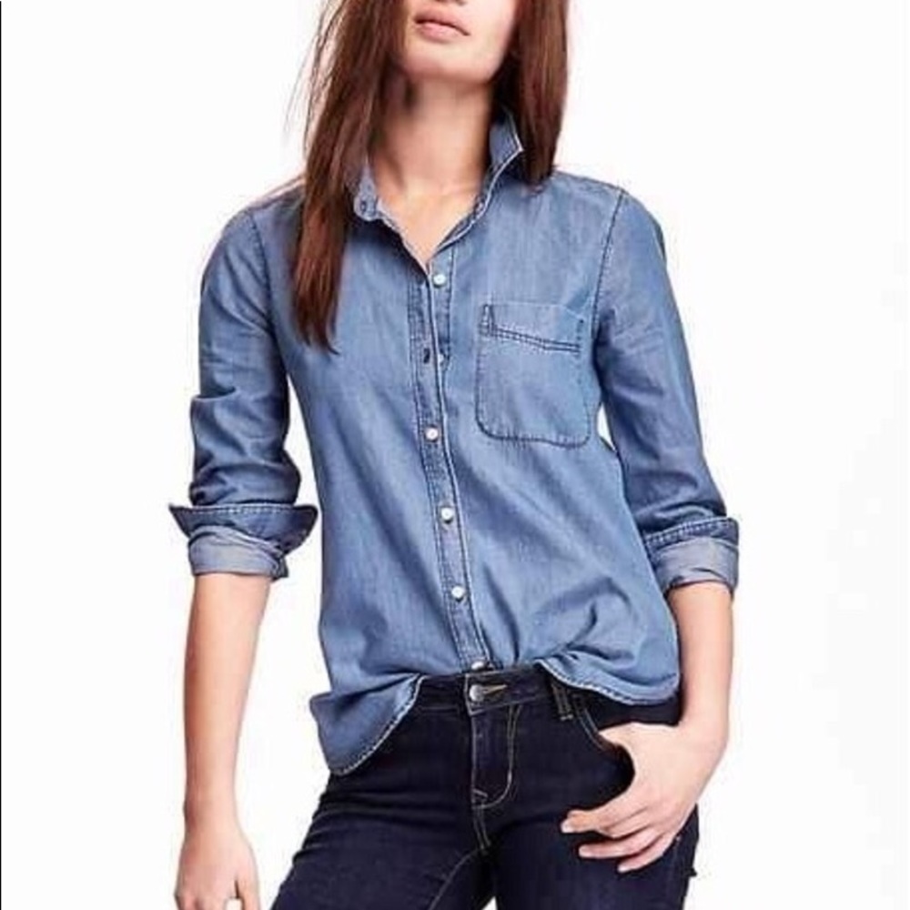 Old Navy Denim Button Down T Shirt Women’s